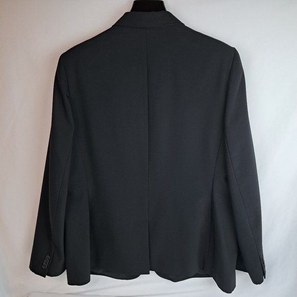 Land's End Black Single Button Closure Wool Blend  Blazer Size 18 Tall - Picture 3 of 15